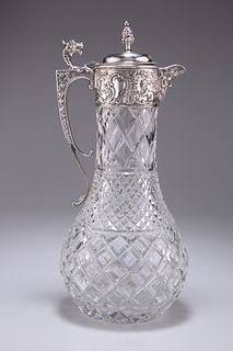 A VICTORIAN-STYLE SILVER-MOUNTED CLARET JUG, by Nat Joseph, London 1974, th