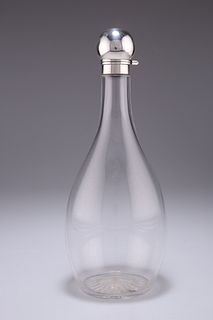 A VICTORIAN SILVER-MOUNTED DECANTER, by Rupert Favell, London 1887, with hi