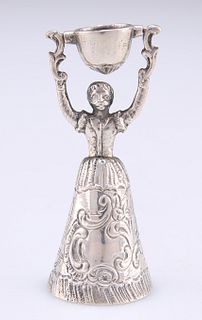 A DUTCH SILVER MINIATURE WAGER CUP, late 19th/early 20th Century, crossed s