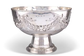 A GEORGE V LARGE SILVER PUNCH BOWL, by The Duchess of Sutherland's Cripples