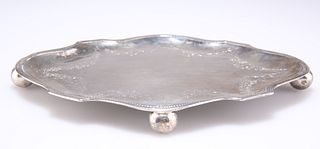 A SCOTTISH PROVINCIAL SILVER TEAPOT STAND, early 19th Century, maker's mark