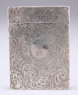 AN EARLY VICTORIAN SILVER CARD CASE, by Joseph Willmore, Birmingham 1838, r