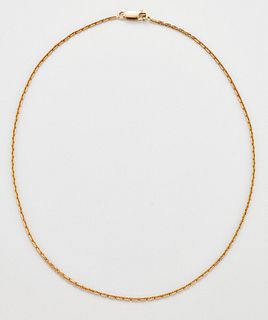 A FACETED ANCHOR LINK CHAIN NECKLACE. Length 40.5cm, 9.9 grams