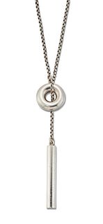 KIM BUCK FOR GEORG JENSEN - A DANISH SILVER NECKLACE, designed as a cylindr