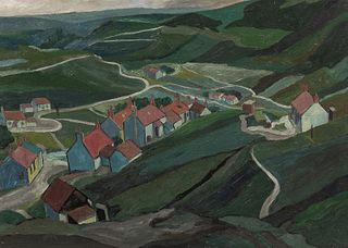William Sharp (Austrian/American, 1900-1961), The Village from the Tops of the Hills