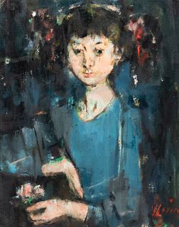 Jack Levine (American, 1915-2010), Girl in Blue