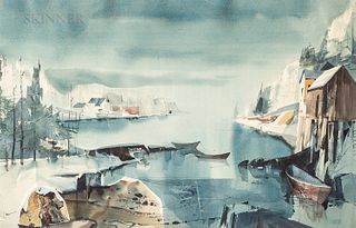 Laurence Sisson (American, 1928-2015), Harbor in Winter
