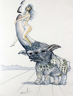 Salvador Dali - Girl on Rhinoceros Horn