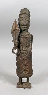 Benin Style Bronze Warrior Figure