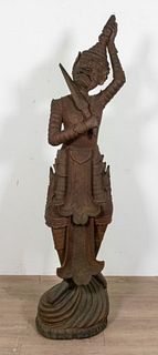 Carved Thai Deity Sculpture