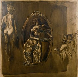 Ruben Zion Oil on Canvas Nude