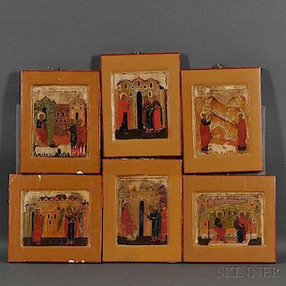 Six Russian Icon Fragments