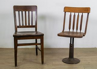 2 Wooden School Chairs