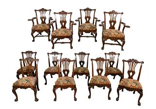 A Set of Twelve George III Style Irish Chairs
