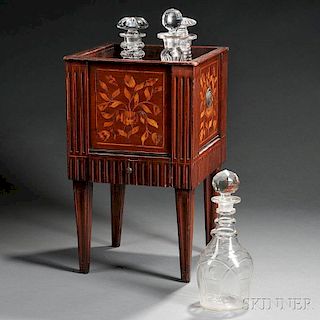 Marquetry and Mahogany Decanter Caddy