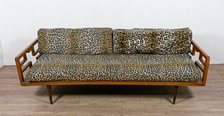 Mid Century Modern Leopard Print Couch
