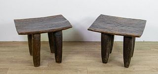 2 Primitive Wooden Side Tables