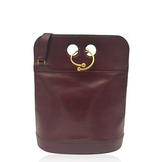 HERMÈS Torque Shoulder bag in Burgundy Leather