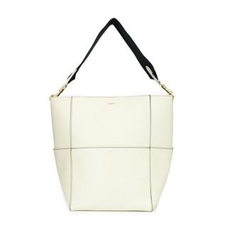 CÉLINE Seau sangle Shoulder bag in White Leather