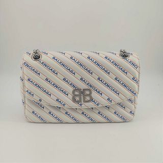 BALENCIAGA Bb chain Shoulder bag in White Leather
