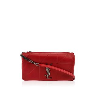 SAINT LAURENT Jamie Shoulder bag in Red Leather