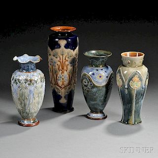 Four Royal Doulton Stoneware Vases