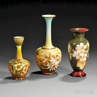 Three Doulton Lambeth Faience Vases