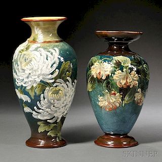 Two Doulton Impasto Vases