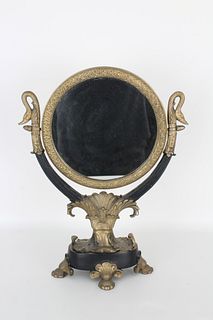 French Empire Style Gilt Table Mirror