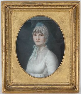 18/19th C. American School Portrait of a Woman