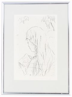 Pierre Bonnard, "Jeune Fille Lisant" Etching