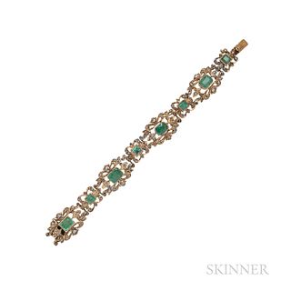 Antique Emerald and Diamond Bracelet