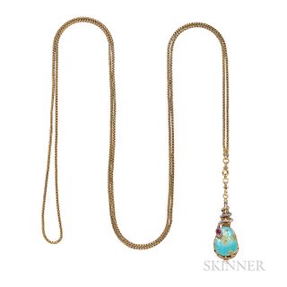 Turquoise Pendant and Chain