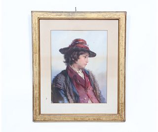 WATERCOLOR OF A YOUNG WOMAN