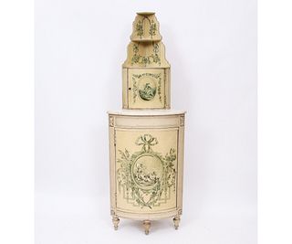 FRENCH PAINTED CORNER CABINET