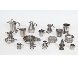 COLLECTION OF PEWTER TABLEWARE