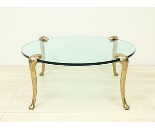 HEAVY GLASS ROUND COFFEE TABLE