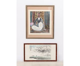 TWO CHINESE WATERCOLORS