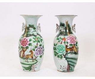 LARGE PAIR CHINESE PORCELAIN VASES
