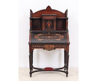 HERTER BROTHERS INLAID AND PAINTED DESK