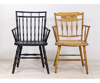 TWO WINDSOR ARMCHAIRS