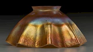 Tiffany Studios Gold Favrile Glass Ruffle Shade