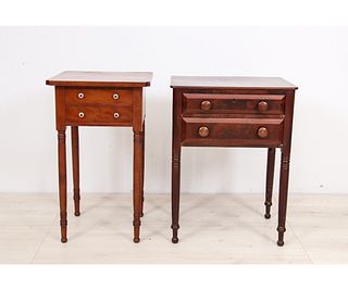 TWO SHERATON TWO-DRAWER STANDS