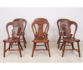 SIX PAINTED SIDE CHAIRS