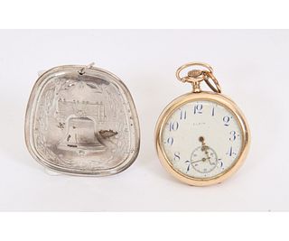 GOLD POCKET WATCH AND ORNAMENT