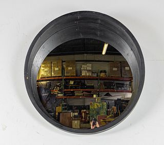 Concave Black Framed Mirror
