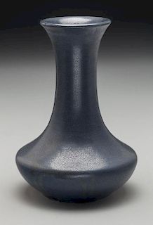 A Frederick Walrath Pottery Blue Glazed Bottleneck Vase
