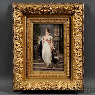 KPM Hand-painted Porcelain Plaque Depicting Queen Louise of Prussia