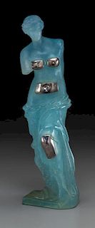 Salvador Dali for Daum Blue Pƒte-de-Cristal and Silver Sculpture: Venus with Drawers