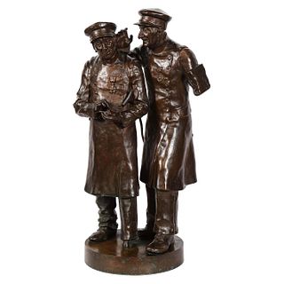 Paul Thubert (English, 19th Century) A Large Bronze Sculpture of War Veterans